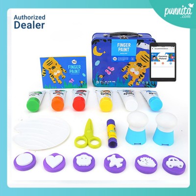 Joan Miro Finger Paint Magic Box ชุดสีพร้อมอุปกรณ์ระบายสี - Blue 